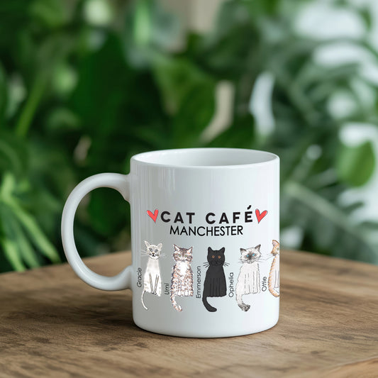 Cat Cafe Manchester Family Doodle Mug