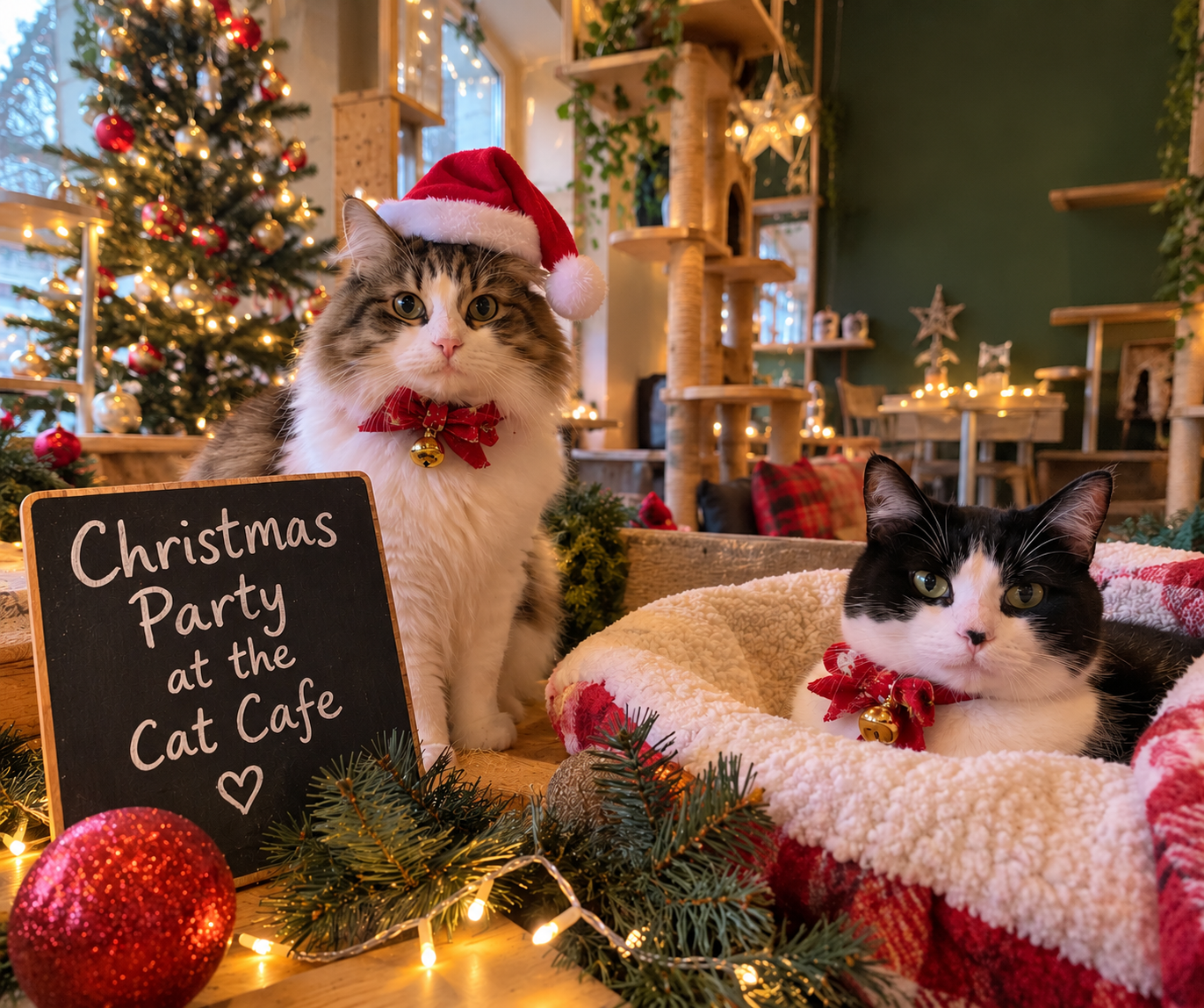 Christmas Party at Cat Cafe