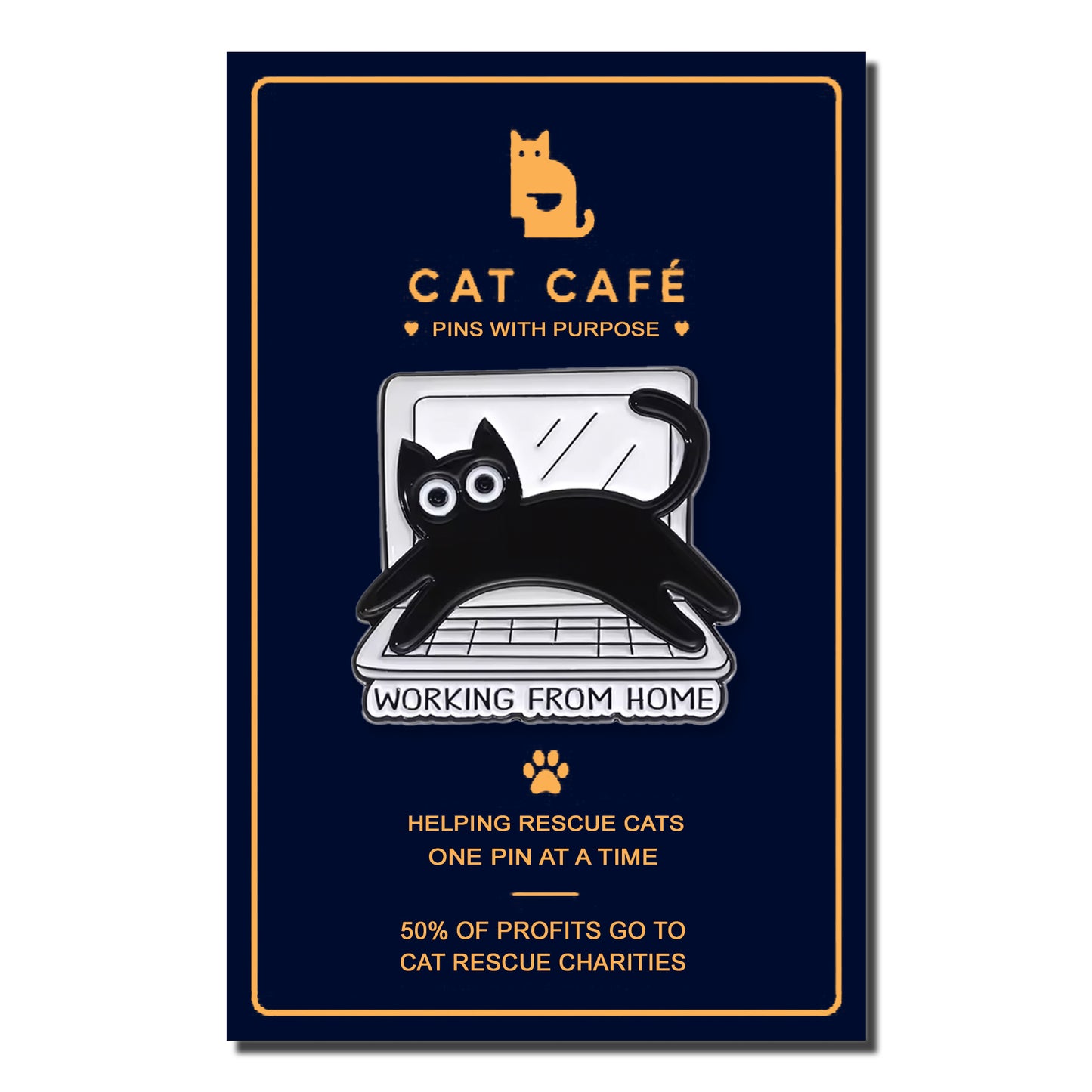 Working From Home Cat Pin Badge