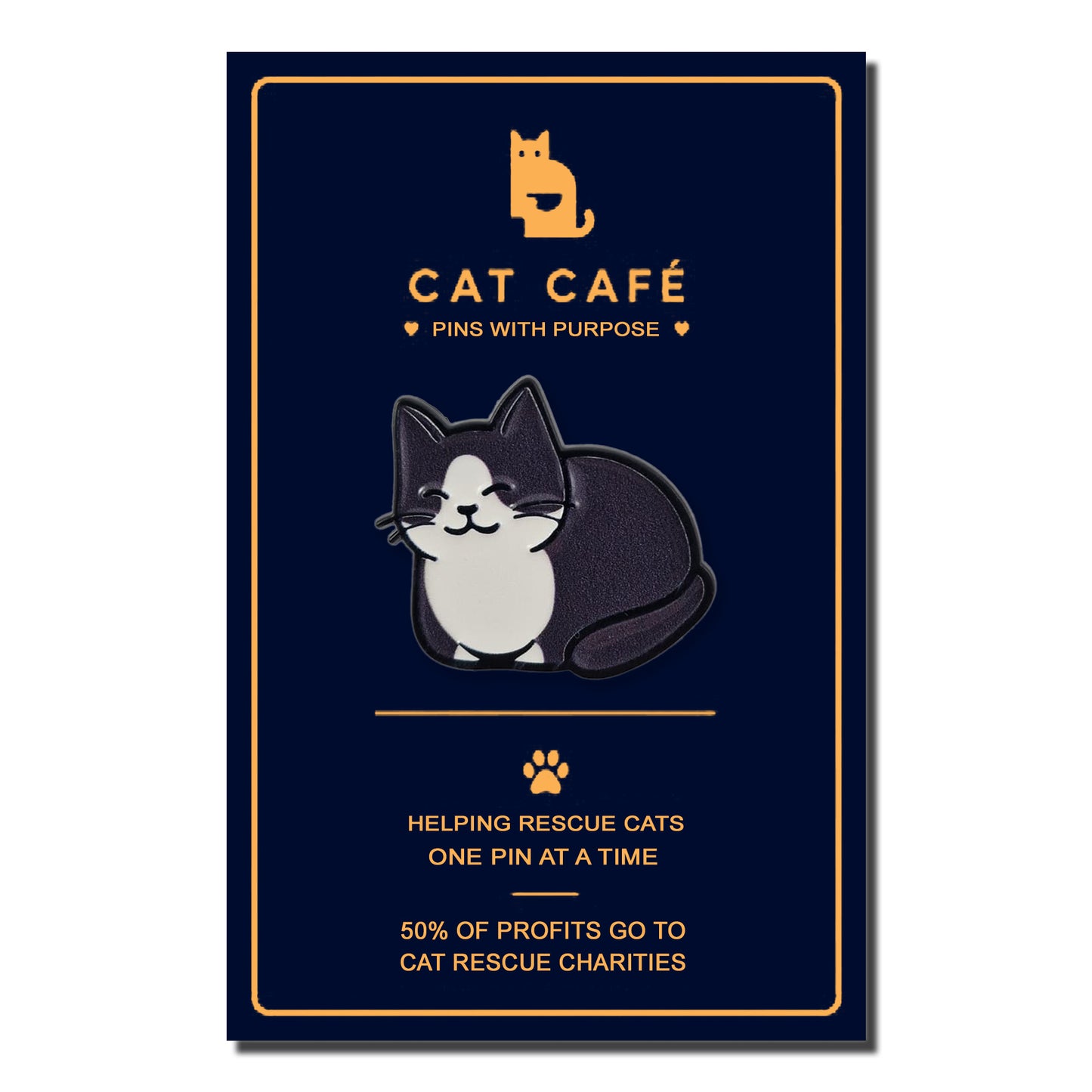 Black & White Cat Pin Badge