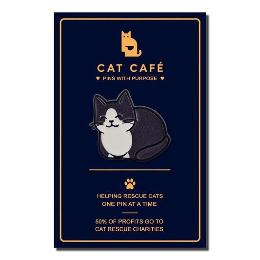 Black & White Cat Pin Badge