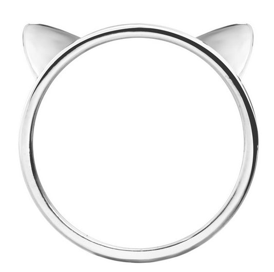 3D Cat Ears - Silver Ring