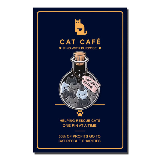 Happiness Potion Cat Pin Badge