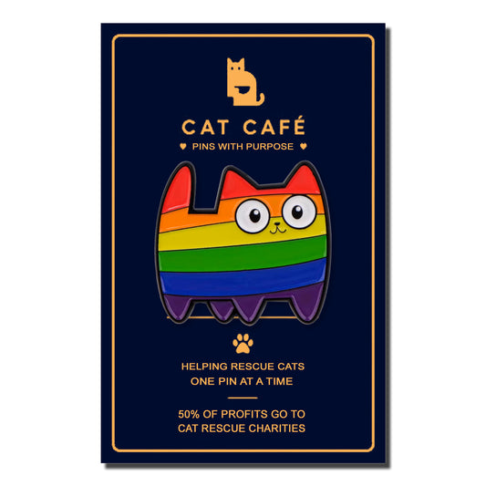 Rainbow LGBTQI+ Pride Cat Pin Badge