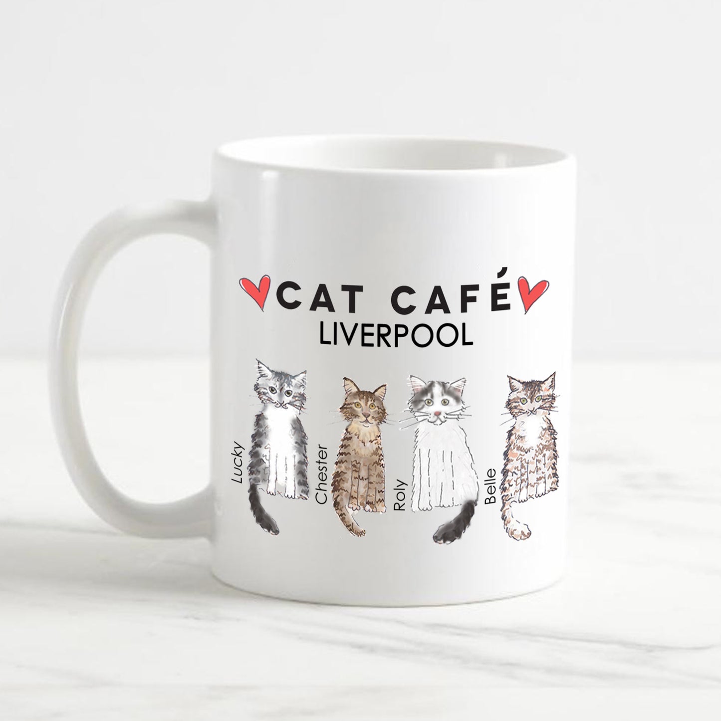 Cat Cafe Liverpool Family Doodle Mug