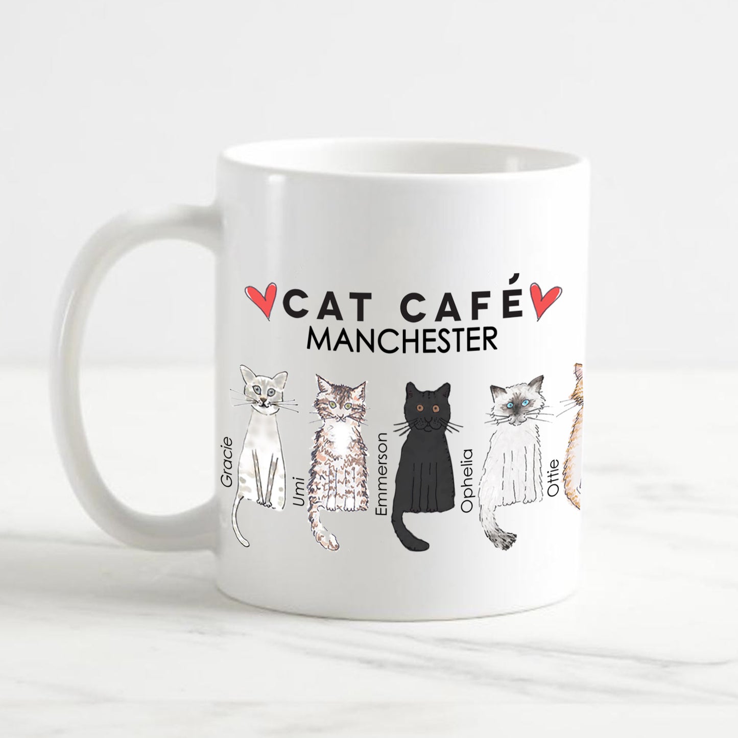 Cat Cafe Manchester Family Doodle Mug