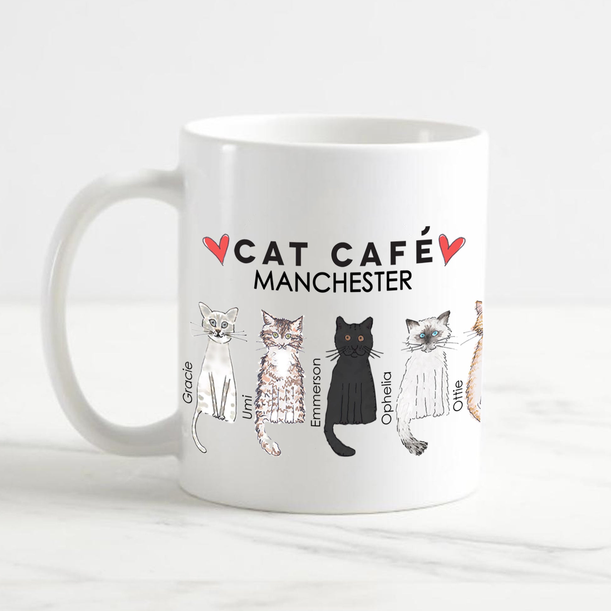 Cat Cafe Manchester Family Doodle Mug