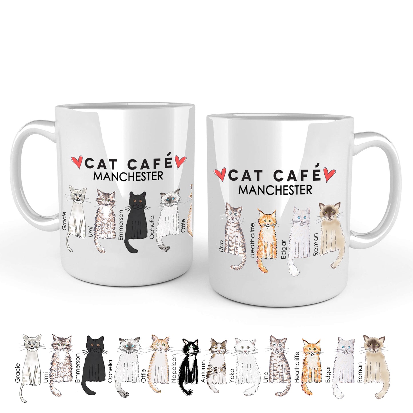 Cat Cafe Manchester Family Doodle Mug