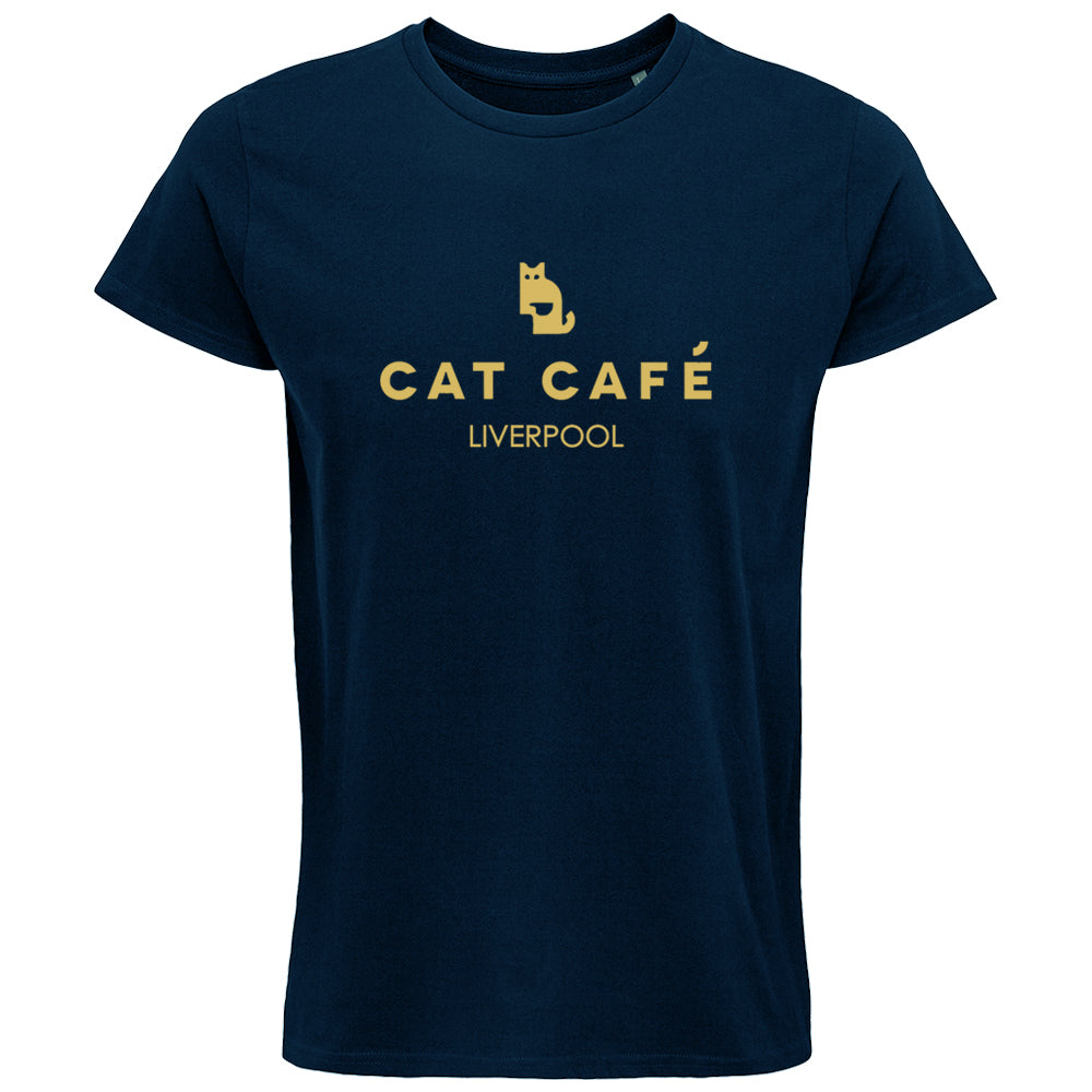 Cat Cafe Liverpool Logo T-Shirt - Navy