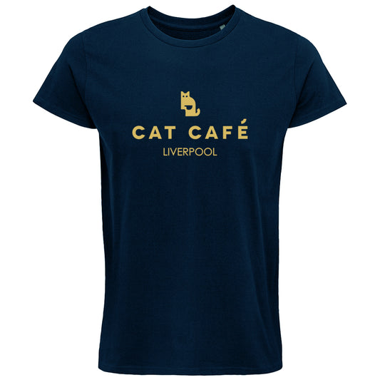 Cat Cafe Liverpool Logo T-Shirt - Navy
