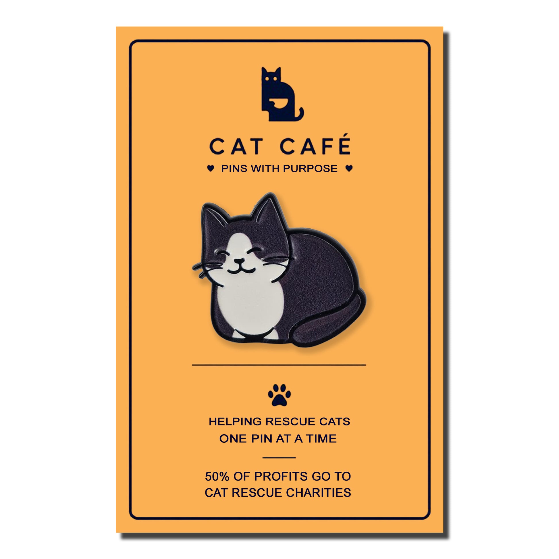 Black & White Cat Pin Badge