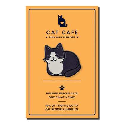 Black & White Cat Pin Badge