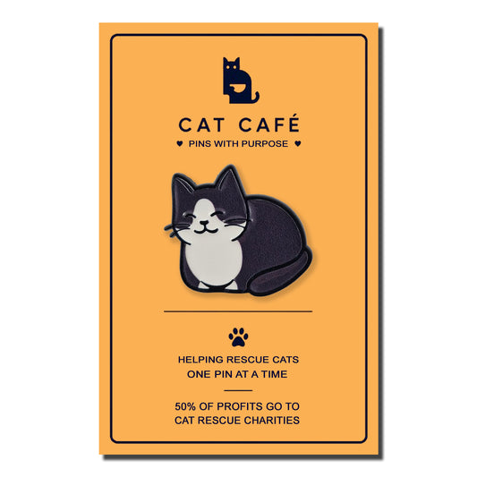 Black & White Cat Pin Badge