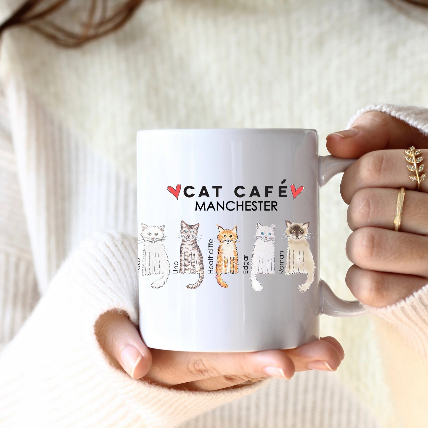 Cat Cafe Manchester Family Doodle Mug