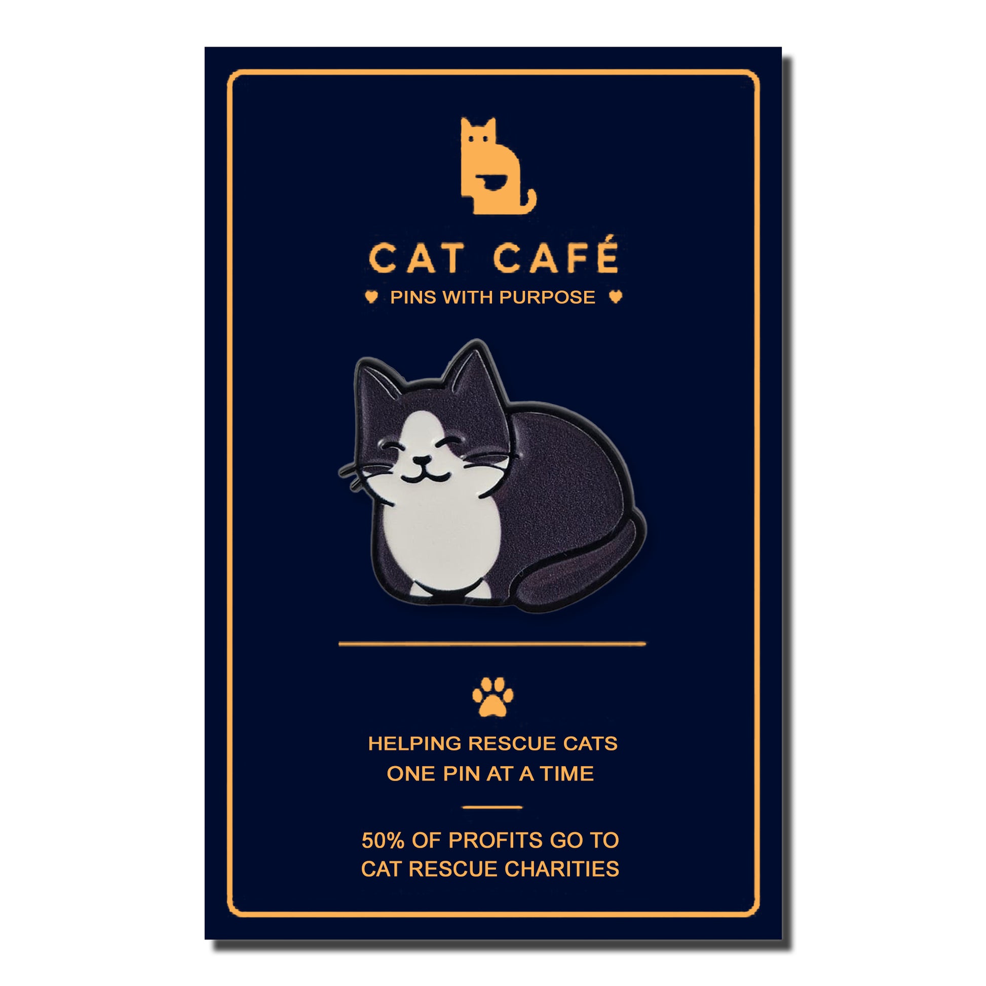 Black & White Cat Pin Badge