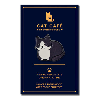 Black & White Cat Pin Badge