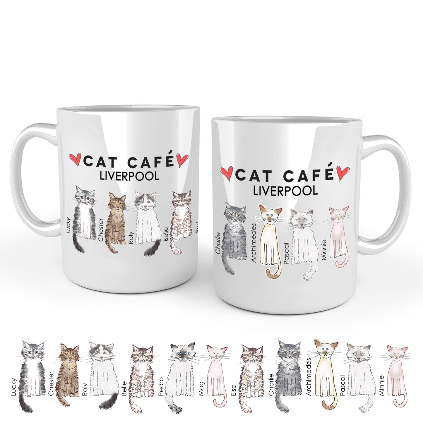 Cat Cafe Liverpool Family Doodle Mug