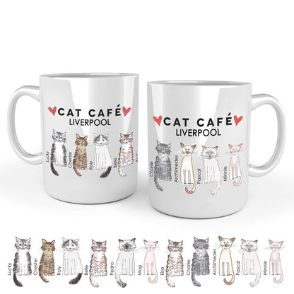 Cat Cafe Liverpool Family Doodle Mug