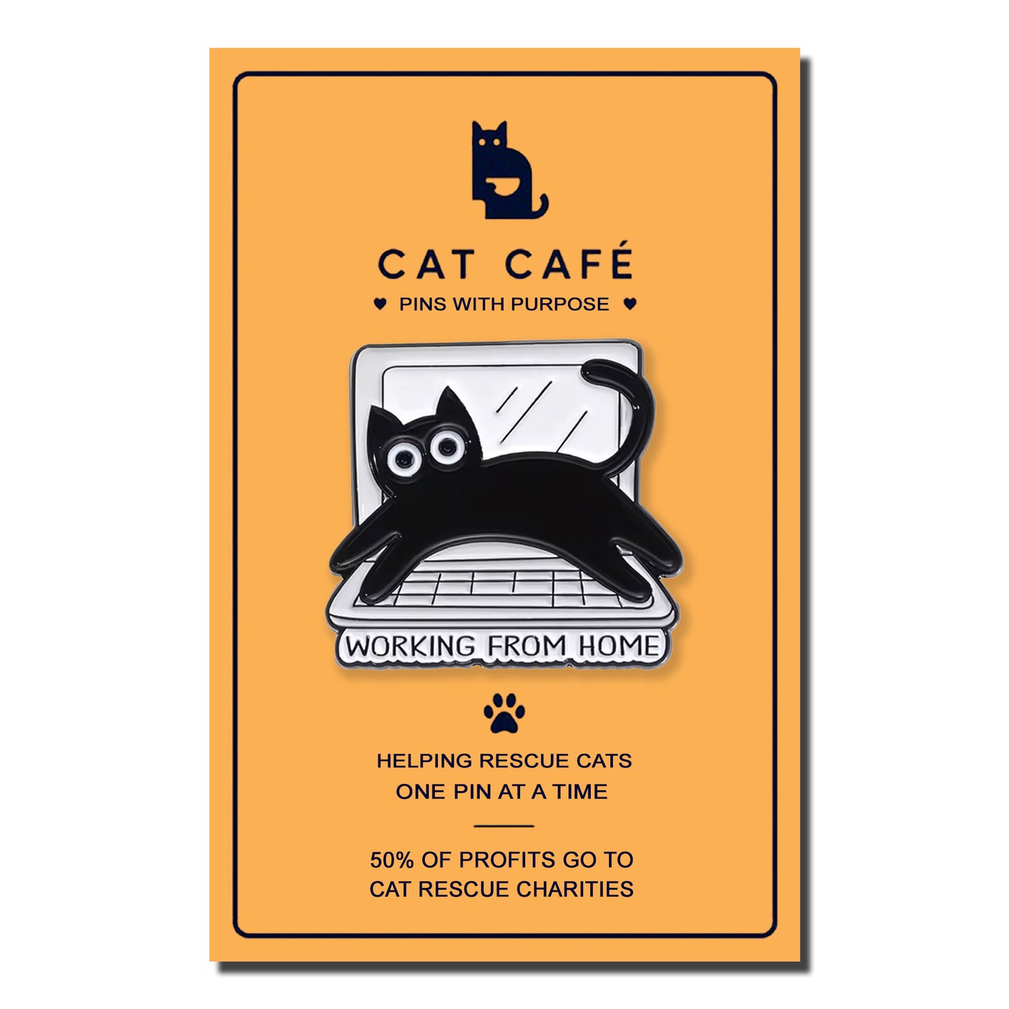 Working From Home Cat Pin Badge