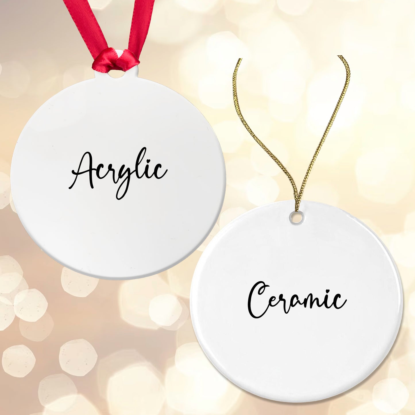 Personalised Cat Name and Year Bauble Christmas Tree Decoration Acrylic