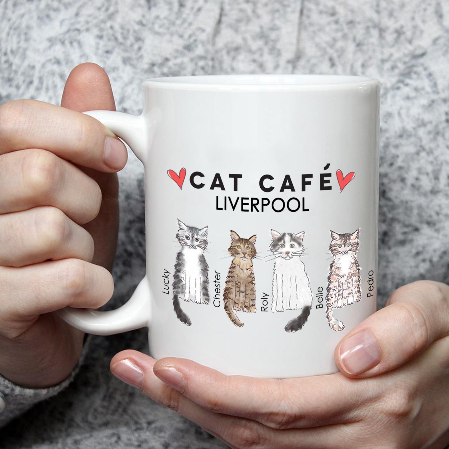 Cat Cafe Liverpool Family Doodle Mug