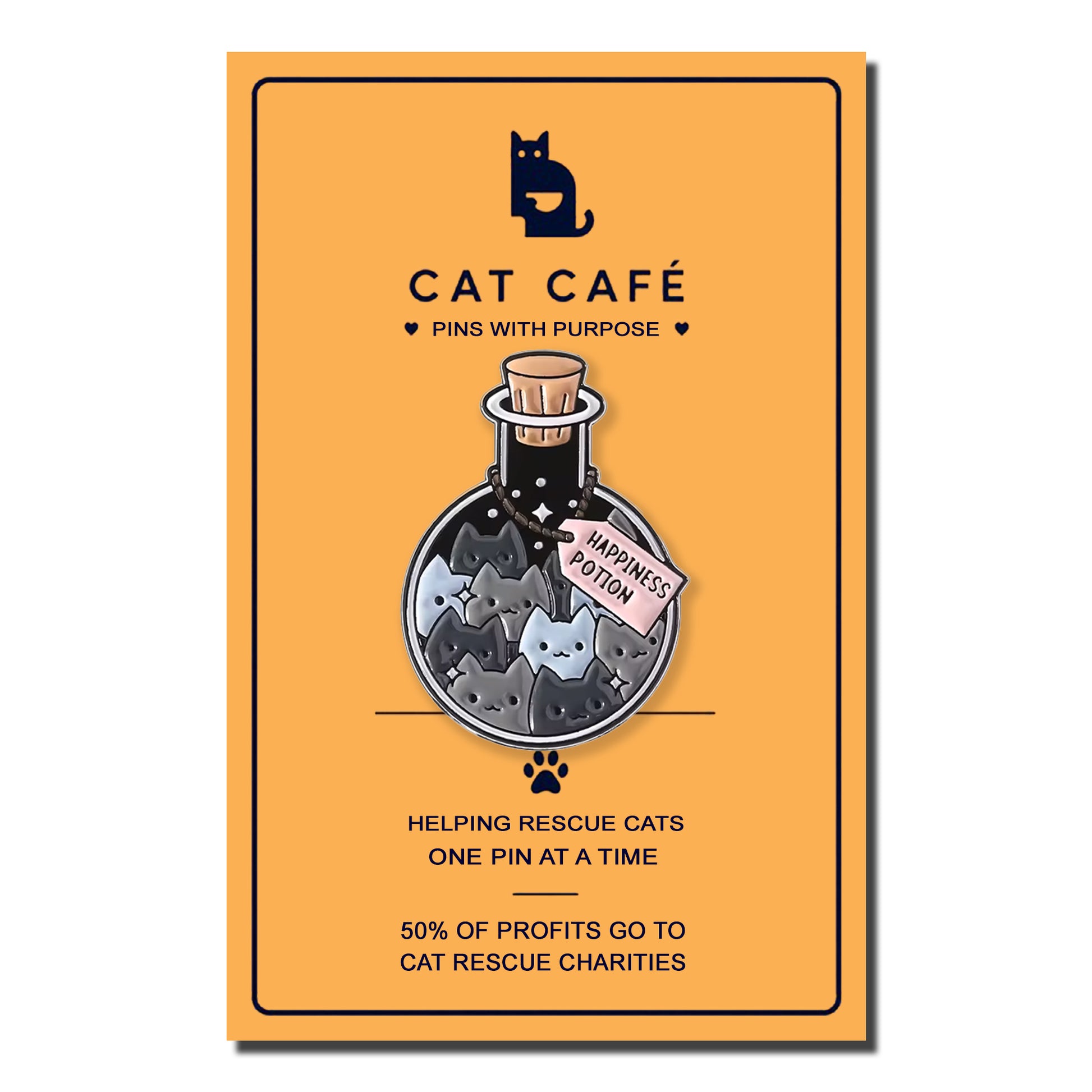 Happiness Potion Cat Pin Badge