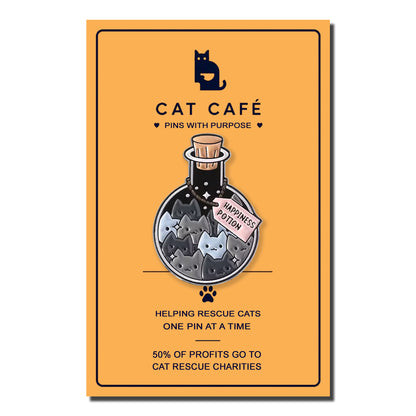 Happiness Potion Cat Pin Badge