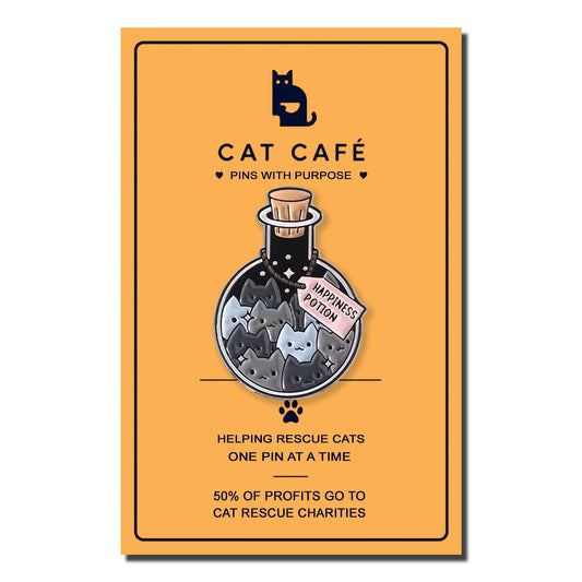 Happiness Potion Cat Pin Badge