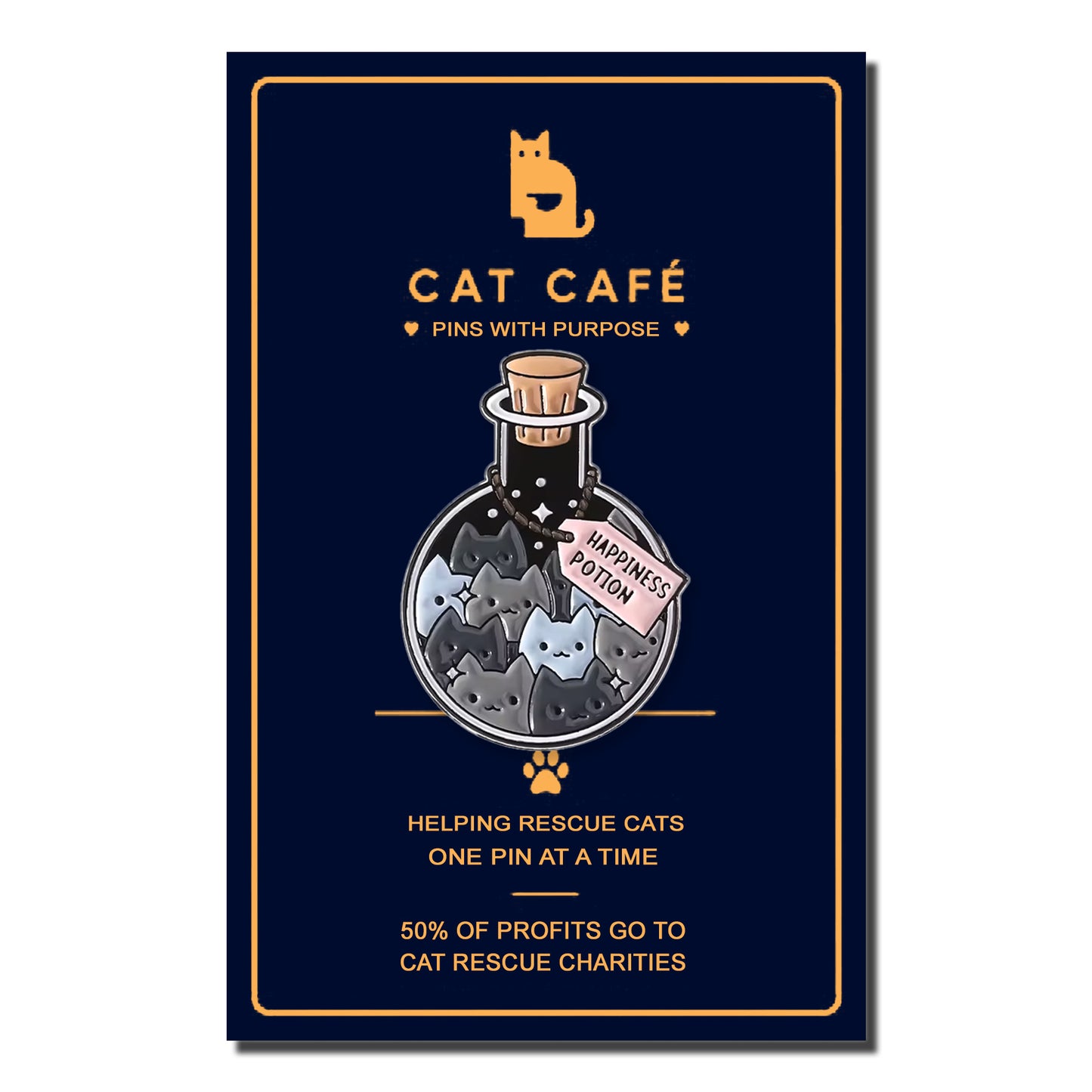 Happiness Potion Cat Pin Badge