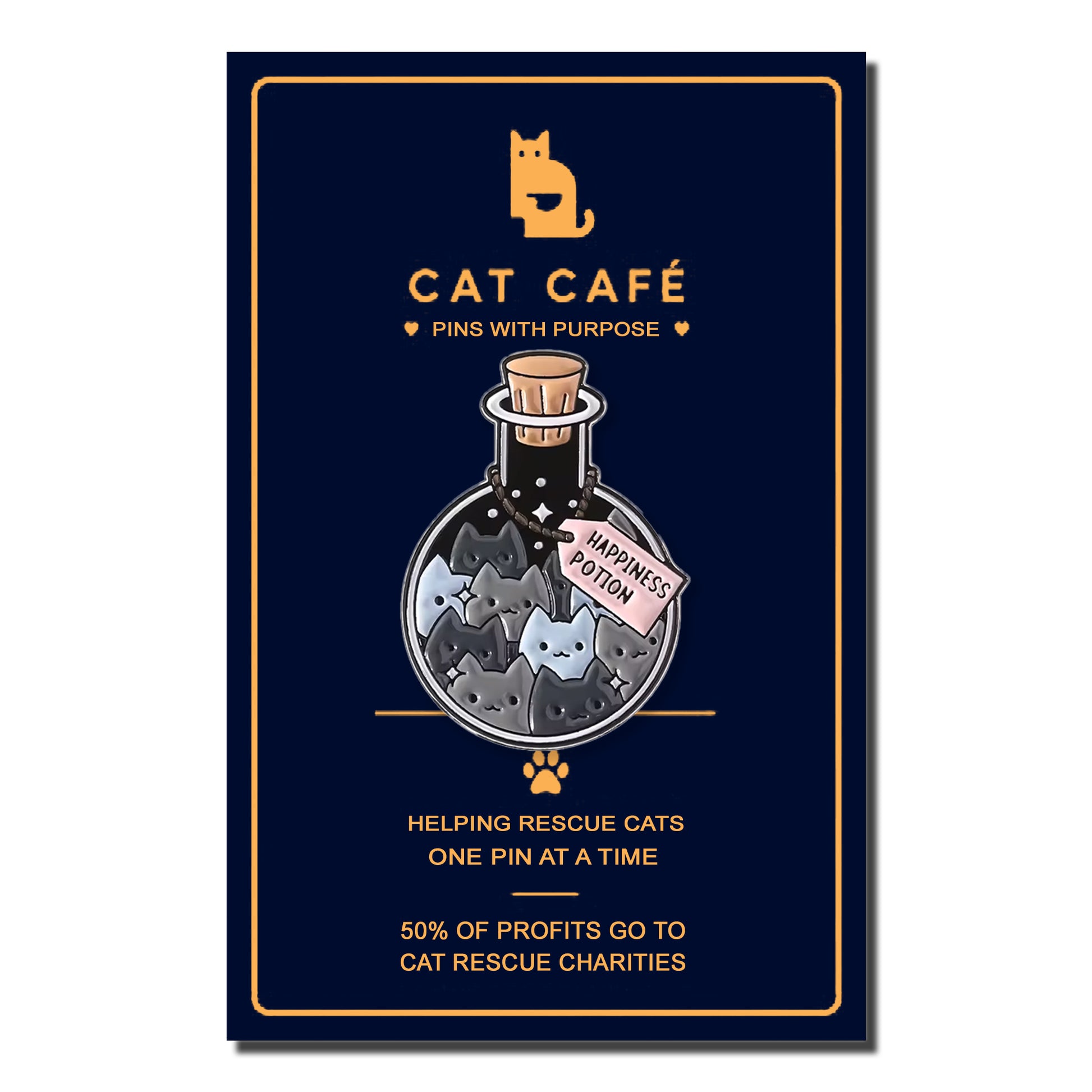 Happiness Potion Cat Pin Badge