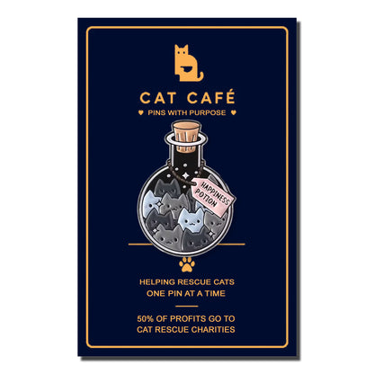 Happiness Potion Cat Pin Badge