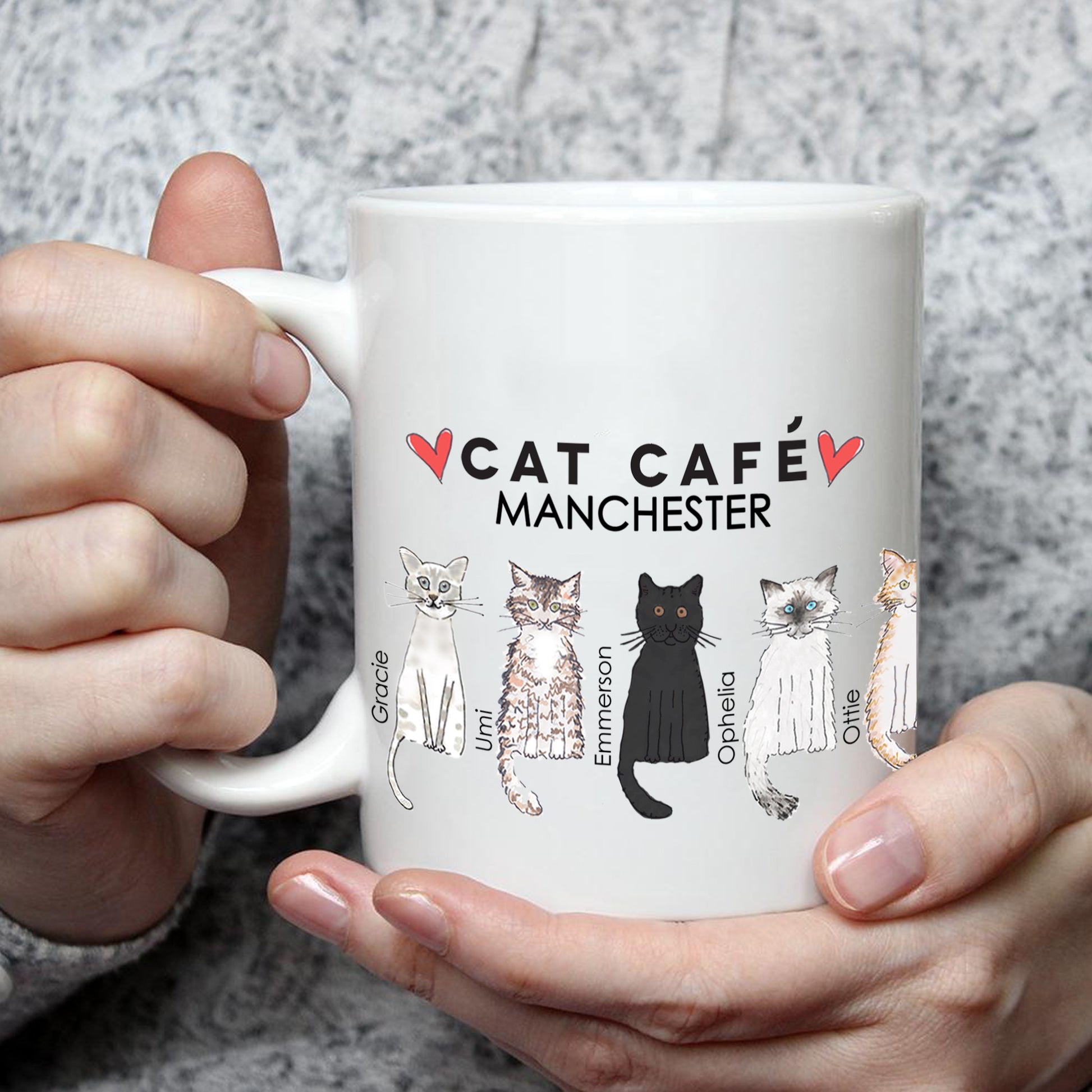 Cat Cafe Manchester Family Doodle Mug